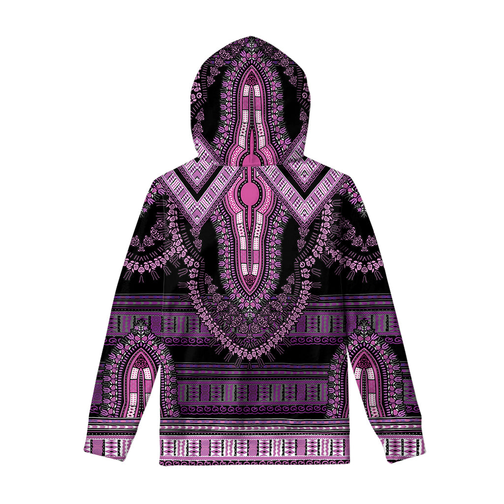 Purple And Black African Dashiki Print Pullover Hoodie