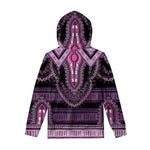 Purple And Black African Dashiki Print Pullover Hoodie