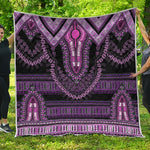Purple And Black African Dashiki Print Quilt