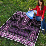 Purple And Black African Dashiki Print Quilt