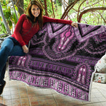 Purple And Black African Dashiki Print Quilt