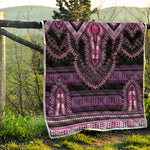Purple And Black African Dashiki Print Quilt