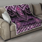 Purple And Black African Dashiki Print Quilt