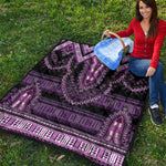 Purple And Black African Dashiki Print Quilt