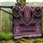 Purple And Black African Dashiki Print Quilt