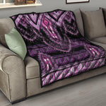 Purple And Black African Dashiki Print Quilt