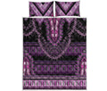 Purple And Black African Dashiki Print Quilt Bed Set