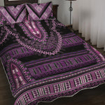 Purple And Black African Dashiki Print Quilt Bed Set