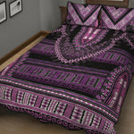 Purple And Black African Dashiki Print Quilt Bed Set