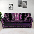 Purple And Black African Dashiki Print Sofa Cover