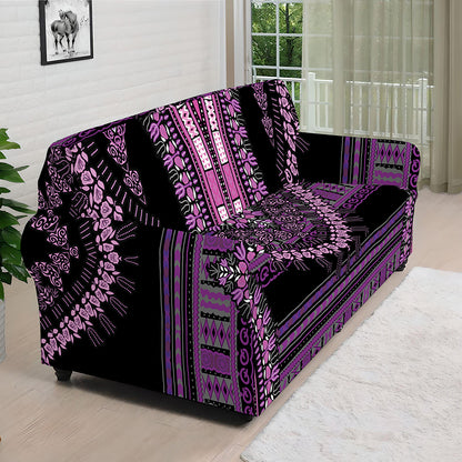 Purple And Black African Dashiki Print Sofa Cover