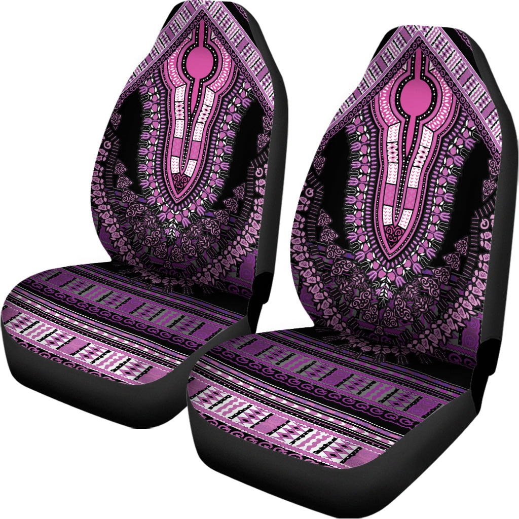Purple And Black African Dashiki Print Universal Fit Car Seat Covers