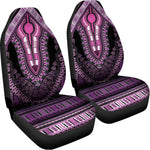 Purple And Black African Dashiki Print Universal Fit Car Seat Covers