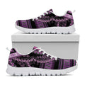 Purple And Black African Dashiki Print White Running Shoes