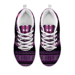 Purple And Black African Dashiki Print White Sneakers
