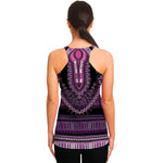 Purple And Black African Dashiki Print Women's Racerback Tank Top