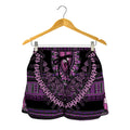 Purple And Black African Dashiki Print Women's Shorts