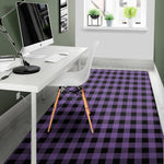 Purple And Black Buffalo Check Print Area Rug
