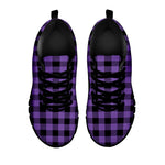 Purple And Black Buffalo Check Print Black Sneakers