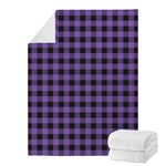Purple And Black Buffalo Check Print Blanket
