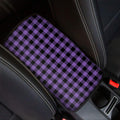 Purple And Black Buffalo Check Print Car Center Console Cover