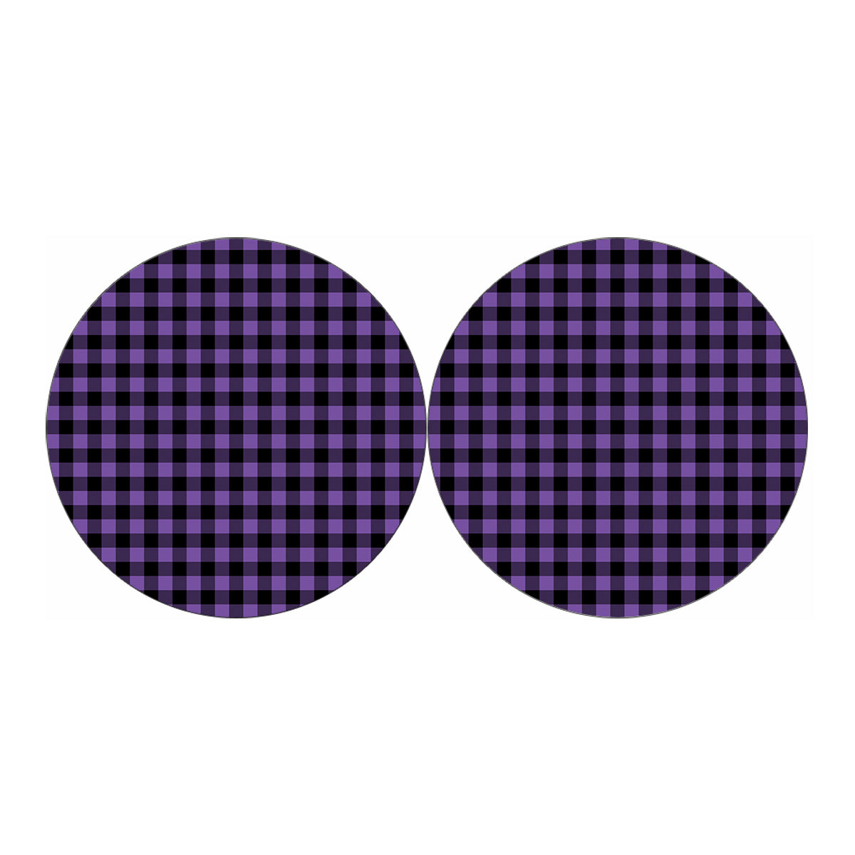Purple And Black Buffalo Check Print Car Coasters