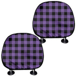 Purple And Black Buffalo Check Print Car Headrest Covers