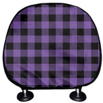 Purple And Black Buffalo Check Print Car Headrest Covers