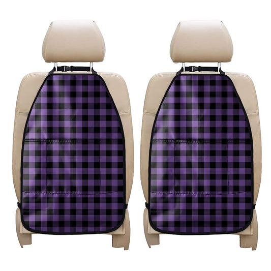 Purple And Black Buffalo Check Print Car Seat Organizers