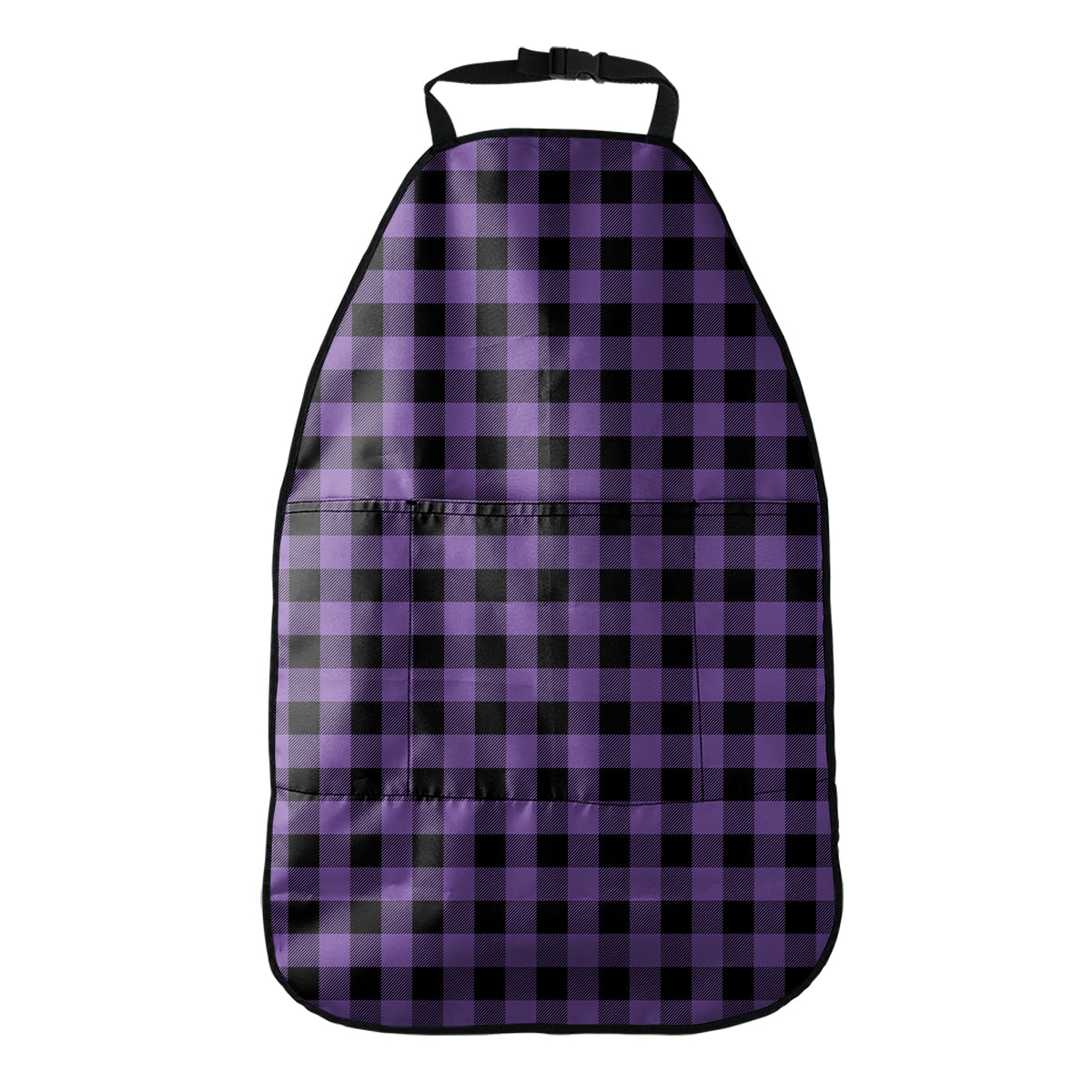 Purple And Black Buffalo Check Print Car Seat Organizers
