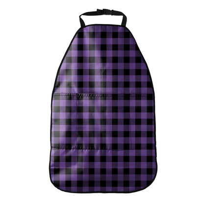 Purple And Black Buffalo Check Print Car Seat Organizers