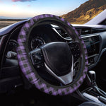 Purple And Black Buffalo Check Print Car Steering Wheel Cover