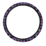 Purple And Black Buffalo Check Print Car Steering Wheel Cover