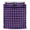 Purple And Black Buffalo Check Print Duvet Cover Bedding Set