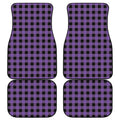Purple And Black Buffalo Check Print Front and Back Car Floor Mats