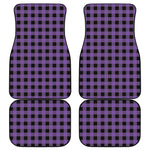 Purple And Black Buffalo Check Print Front and Back Car Floor Mats