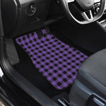 Purple And Black Buffalo Check Print Front and Back Car Floor Mats