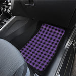 Purple And Black Buffalo Check Print Front and Back Car Floor Mats