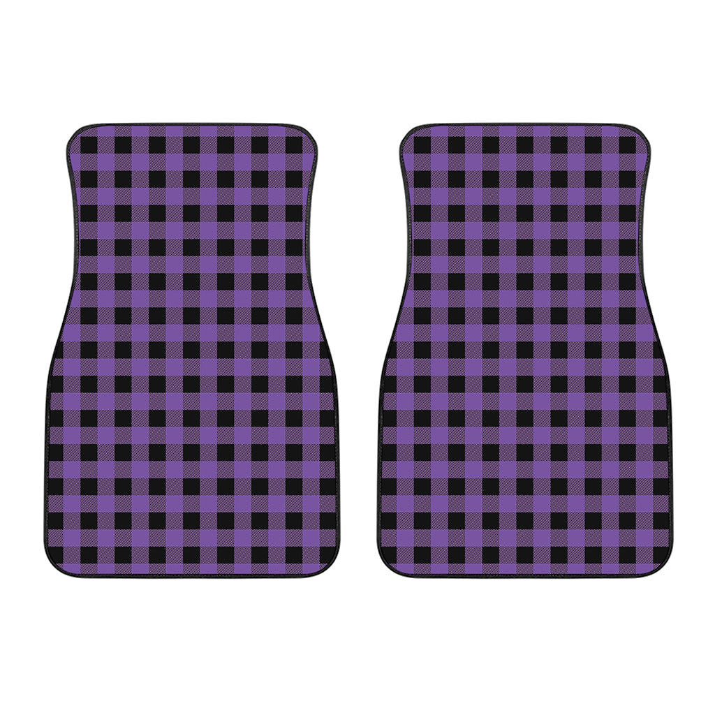 Purple And Black Buffalo Check Print Front Car Floor Mats