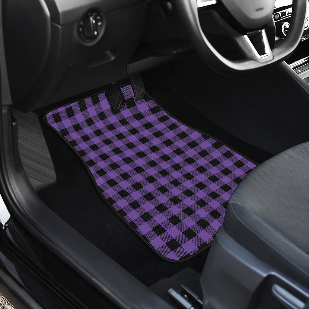 Purple And Black Buffalo Check Print Front Car Floor Mats