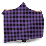 Purple And Black Buffalo Check Print Hooded Blanket