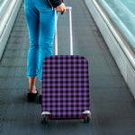 Purple And Black Buffalo Check Print Luggage Cover