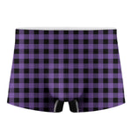 Purple And Black Buffalo Check Print Men's Boxer Briefs