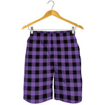 Purple And Black Buffalo Check Print Men's Shorts