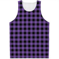 Purple And Black Buffalo Check Print Men's Tank Top