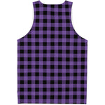 Purple And Black Buffalo Check Print Men's Tank Top