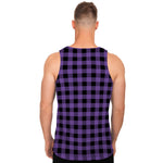 Purple And Black Buffalo Check Print Men's Tank Top