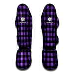 Purple And Black Buffalo Check Print Muay Thai Shin Guard