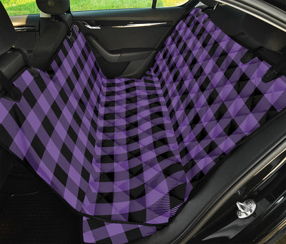 Purple And Black Buffalo Check Print Pet Car Back Seat Cover
