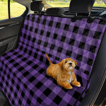 Purple And Black Buffalo Check Print Pet Car Back Seat Cover
